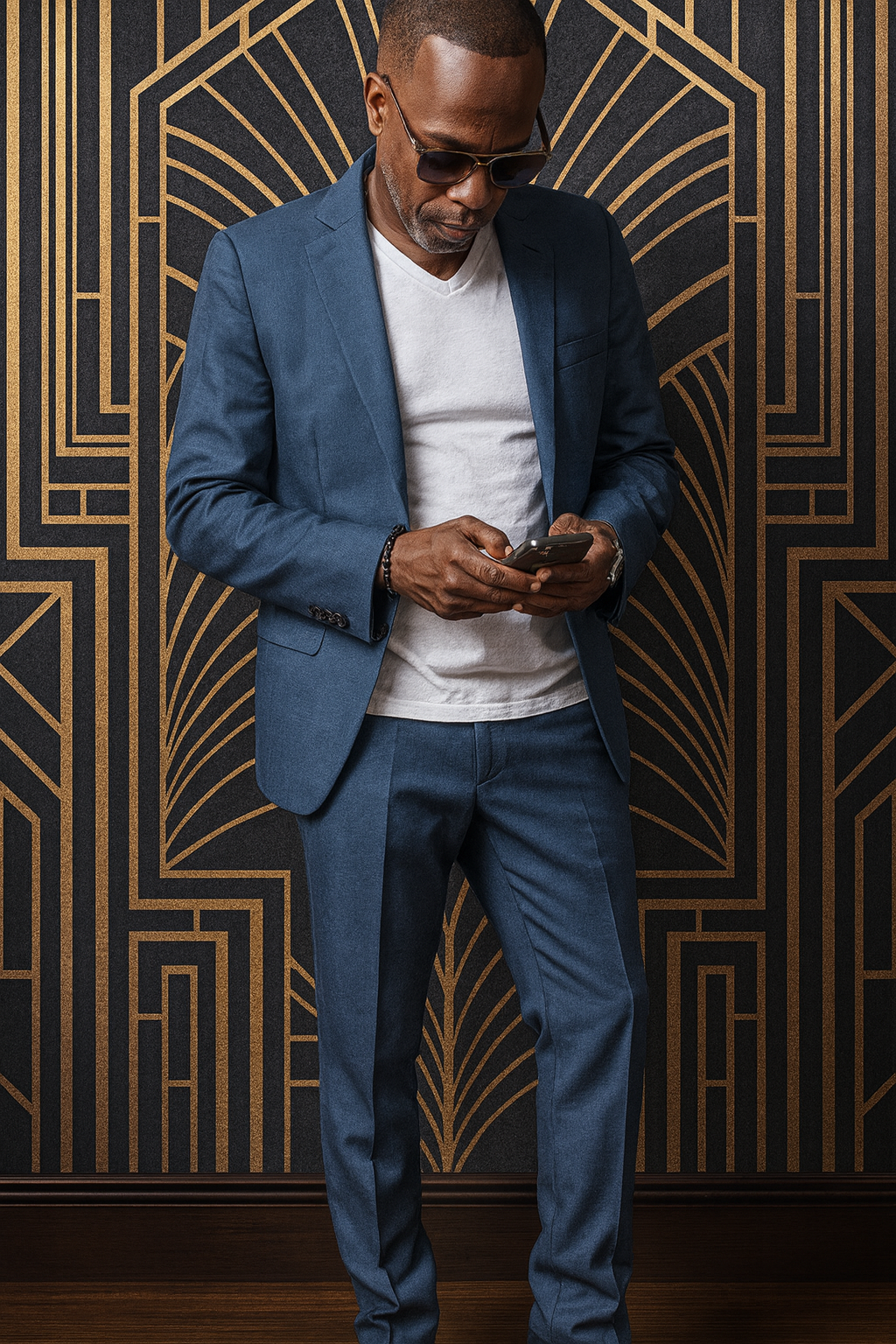 SURVIVORSOUNDS DJ in a blue suit